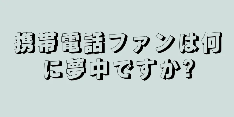 携帯電話ファンは何に夢中ですか?