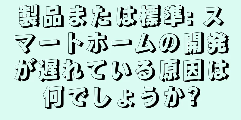 製品または標準: スマートホームの開発が遅れている原因は何でしょうか?