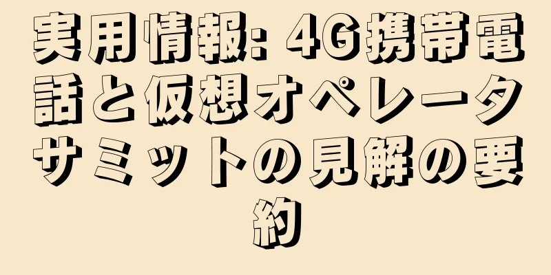 実用情報: 4G携帯電話と仮想オペレータサミットの見解の要約