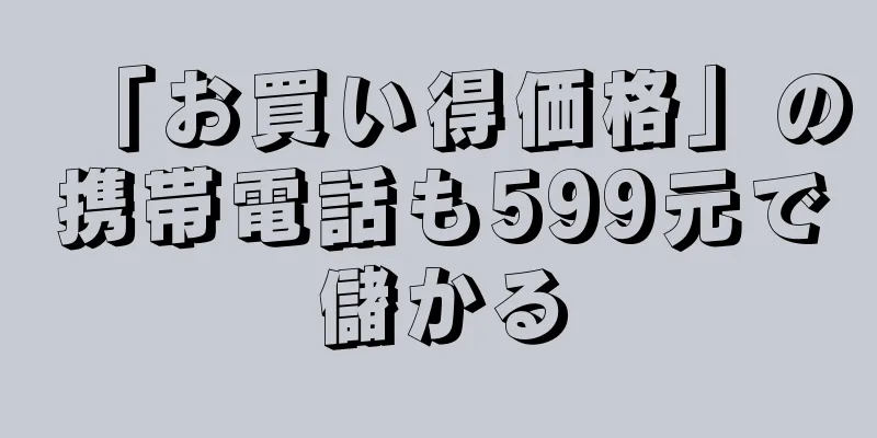 「お買い得価格」の携帯電話も599元で儲かる