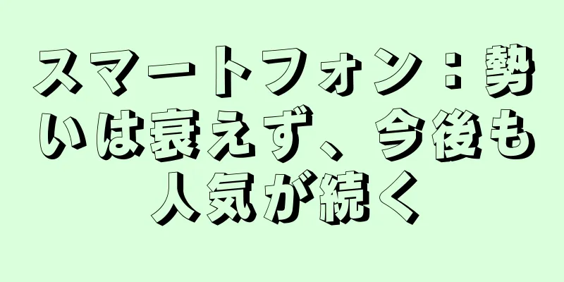 スマートフォン：勢いは衰えず、今後も人気が続く