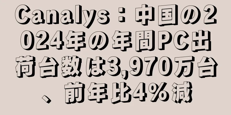 Canalys：中国の2024年の年間PC出荷台数は3,970万台、前年比4％減