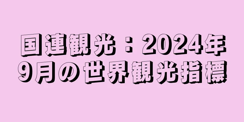 国連観光：2024年9月の世界観光指標