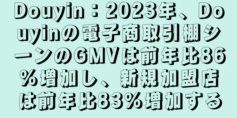 Douyin：2023年、Douyinの電子商取引棚シーンのGMVは前年比86％増加し、新規加盟店は前年比83％増加する