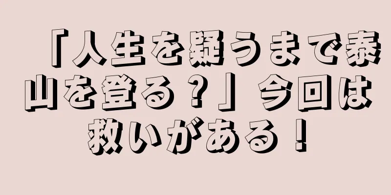 「人生を疑うまで泰山を登る？」今回は救いがある！