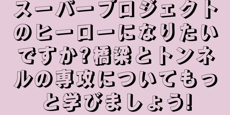 スーパープロジェクトのヒーローになりたいですか?橋梁とトンネルの専攻についてもっと学びましょう!