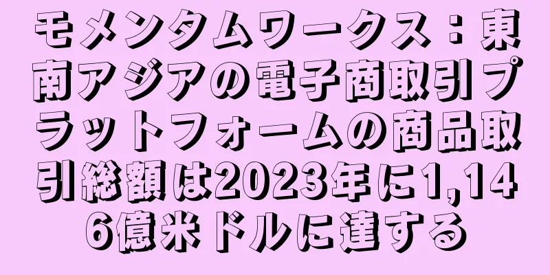 モメンタムワークス：東南アジアの電子商取引プラットフォームの商品取引総額は2023年に1,146億米ドルに達する