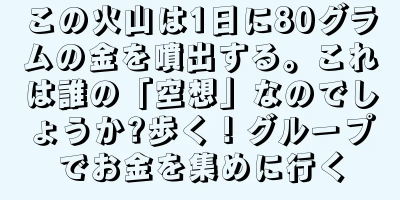 この火山は1日に80グラムの金を噴出する。これは誰の「空想」なのでしょうか?歩く！グループでお金を集めに行く