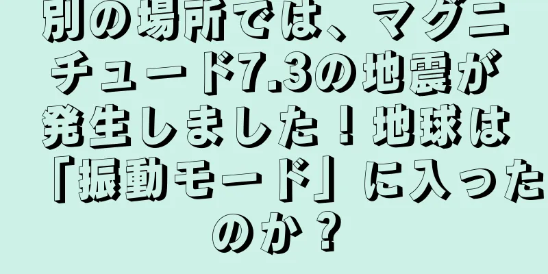 別の場所では、マグニチュード7.3の地震が発生しました！地球は「振動モード」に入ったのか？