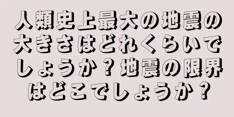 人類史上最大の地震の大きさはどれくらいでしょうか？地震の限界はどこでしょうか？