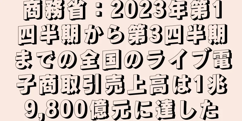 商務省：2023年第1四半期から第3四半期までの全国のライブ電子商取引売上高は1兆9,800億元に達した