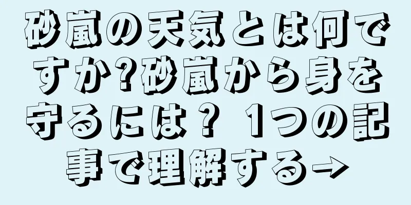 砂嵐の天気とは何ですか?砂嵐から身を守るには？ 1つの記事で理解する→