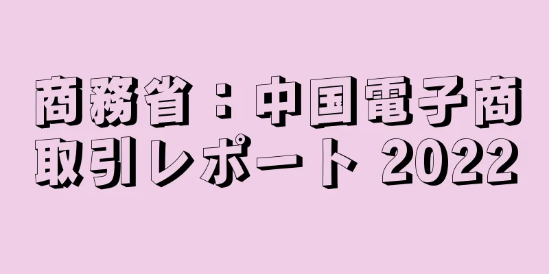 商務省：中国電子商取引レポート 2022
