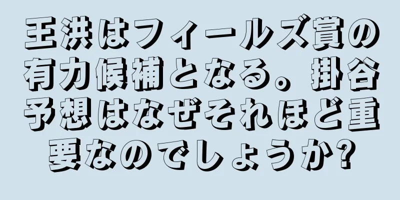 王洪はフィールズ賞の有力候補となる。掛谷予想はなぜそれほど重要なのでしょうか?