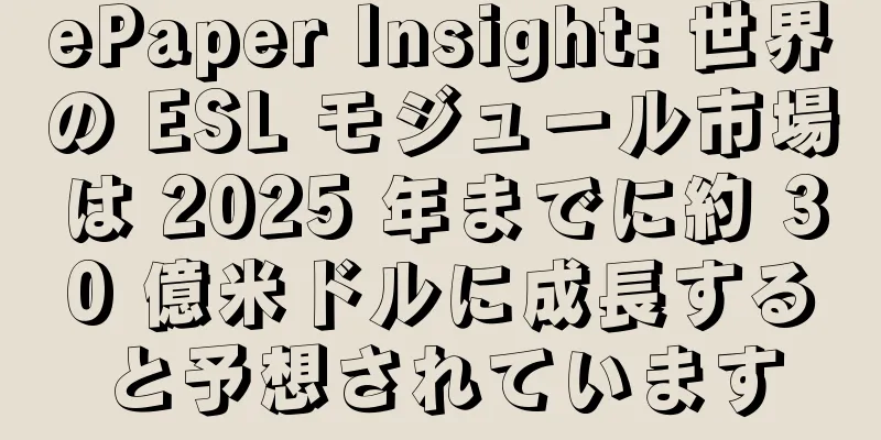 ePaper Insight: 世界の ESL モジュール市場は 2025 年までに約 30 億米ドルに成長すると予想されています