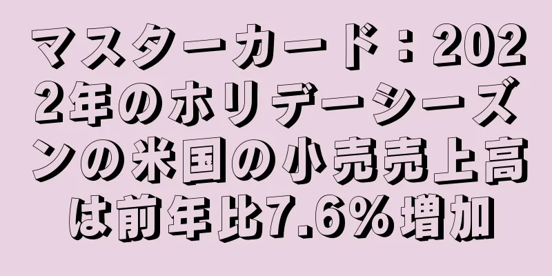 マスターカード：2022年のホリデーシーズンの米国の小売売上高は前年比7.6％増加