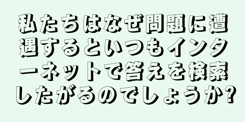 私たちはなぜ問題に遭遇するといつもインターネットで答えを検索したがるのでしょうか?