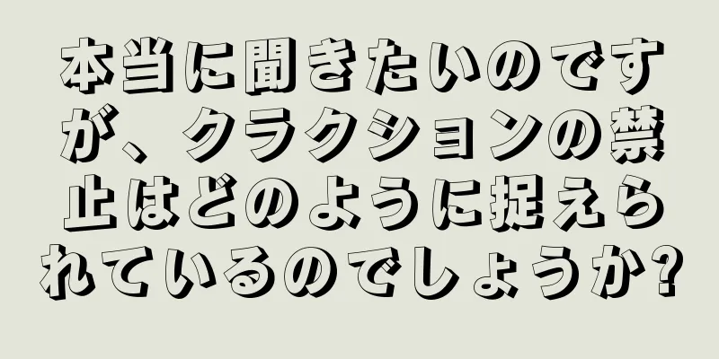 本当に聞きたいのですが、クラクションの禁止はどのように捉えられているのでしょうか?