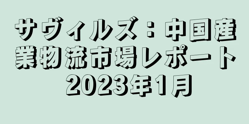 サヴィルズ：中国産業物流市場レポート 2023年1月