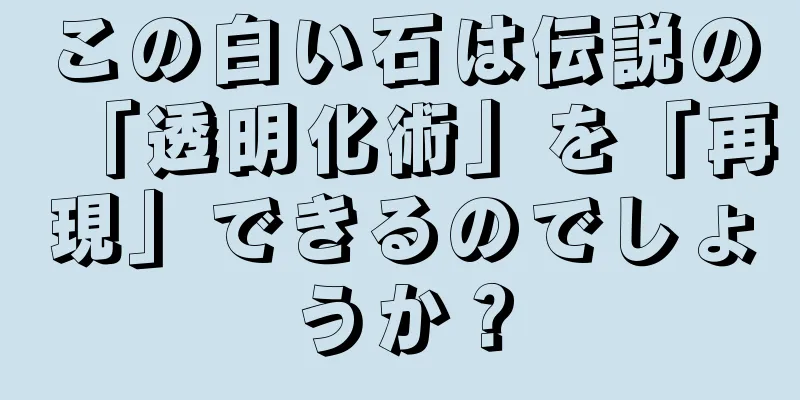 この白い石は伝説の「透明化術」を「再現」できるのでしょうか？