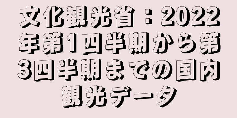 文化観光省：2022年第1四半期から第3四半期までの国内観光データ