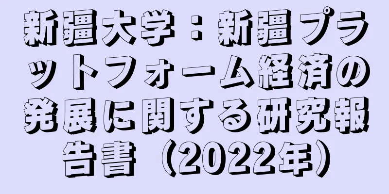 新疆大学：新疆プラットフォーム経済の発展に関する研究報告書（2022年）