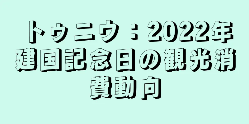トゥニウ：2022年建国記念日の観光消費動向