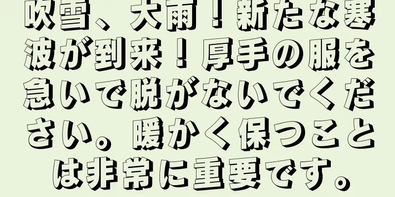 吹雪、大雨！新たな寒波が到来！厚手の服を急いで脱がないでください。暖かく保つことは非常に重要です。