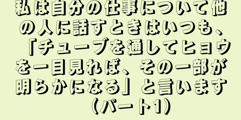 私は自分の仕事について他の人に話すときはいつも、「チューブを通してヒョウを一目見れば、その一部が明らかになる」と言います（パート1）