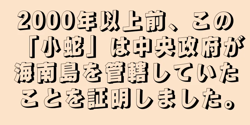 2000年以上前、この「小蛇」は中央政府が海南島を管轄していたことを証明しました。