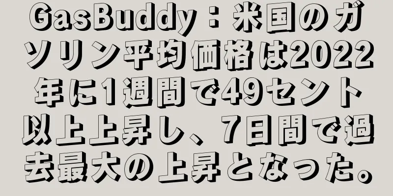 GasBuddy：米国のガソリン平均価格は2022年に1週間で49セント以上上昇し、7日間で過去最大の上昇となった。