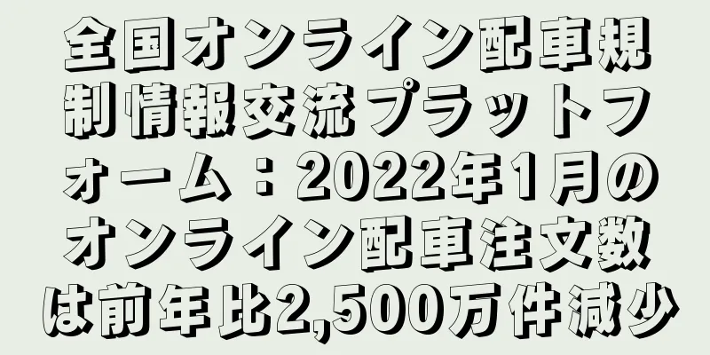 全国オンライン配車規制情報交流プラットフォーム：2022年1月のオンライン配車注文数は前年比2,500万件減少