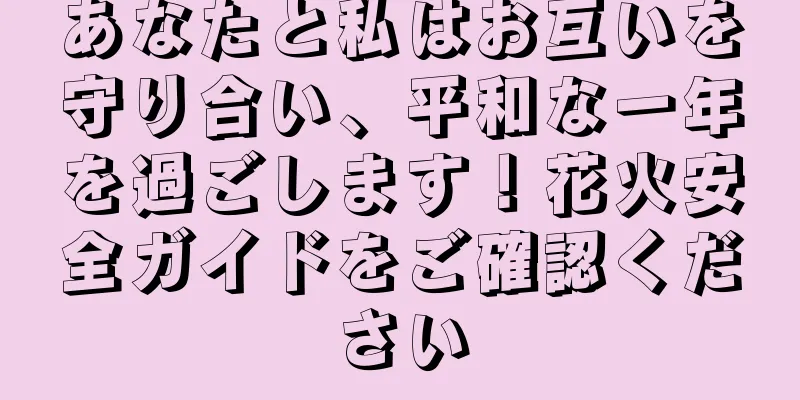 あなたと私はお互いを守り合い、平和な一年を過ごします！花火安全ガイドをご確認ください