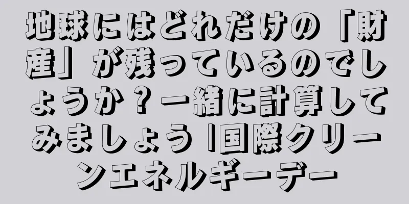 地球にはどれだけの「財産」が残っているのでしょうか？一緒に計算してみましょう |国際クリーンエネルギーデー