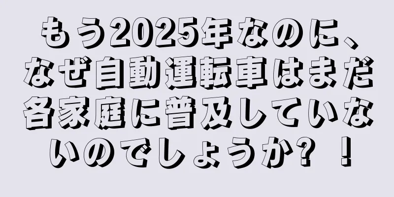 もう2025年なのに、なぜ自動運転車はまだ各家庭に普及していないのでしょうか? ！