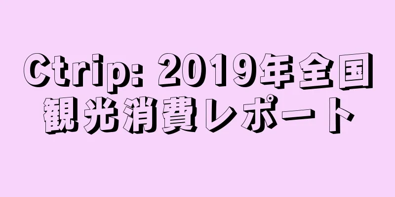 Ctrip: 2019年全国観光消費レポート
