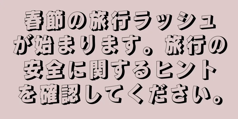 春節の旅行ラッシュが始まります。旅行の安全に関するヒントを確認してください。