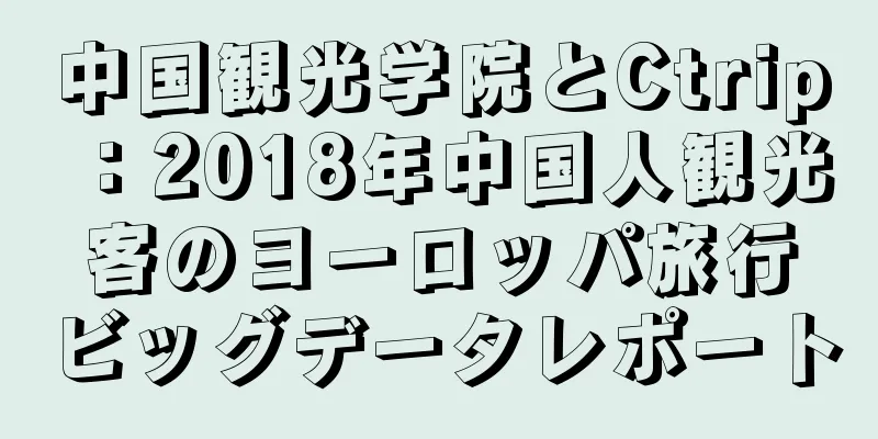 中国観光学院とCtrip：2018年中国人観光客のヨーロッパ旅行ビッグデータレポート