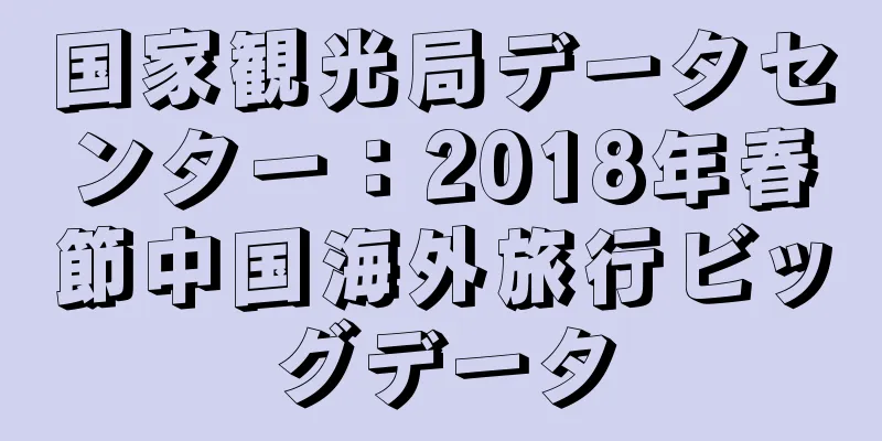 国家観光局データセンター：2018年春節中国海外旅行ビッグデータ