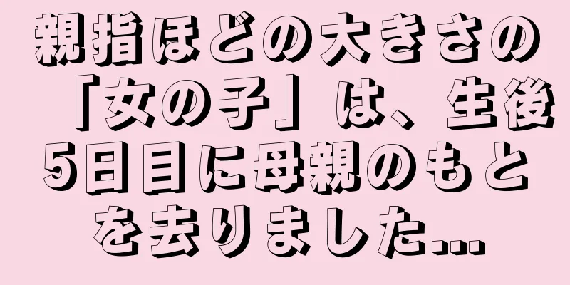 親指ほどの大きさの「女の子」は、生後5日目に母親のもとを去りました...