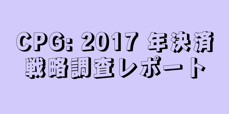 CPG: 2017 年決済戦略調査レポート