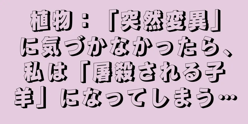 植物：「突然変異」に気づかなかったら、私は「屠殺される子羊」になってしまう…