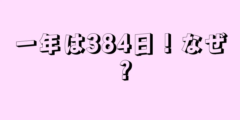 一年は384日！なぜ？