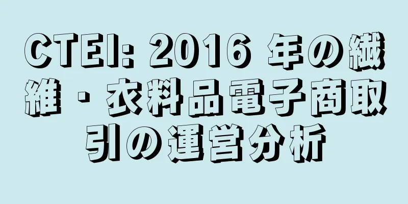 CTEI: 2016 年の繊維・衣料品電子商取引の運営分析