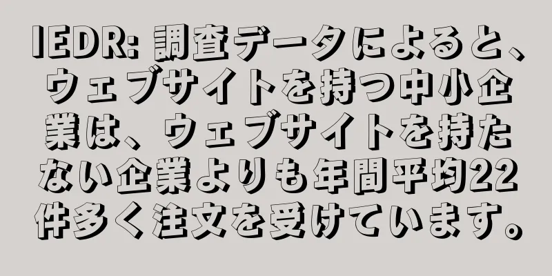IEDR: 調査データによると、ウェブサイトを持つ中小企業は、ウェブサイトを持たない企業よりも年間平均22件多く注文を受けています。