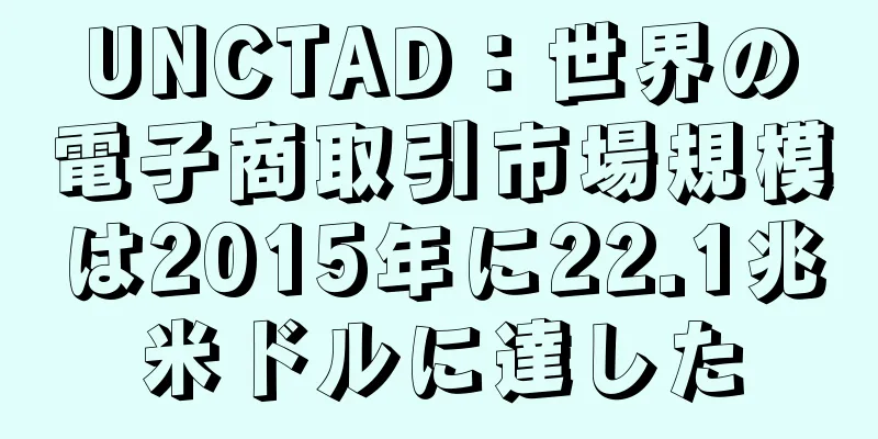 UNCTAD：世界の電子商取引市場規模は2015年に22.1兆米ドルに達した