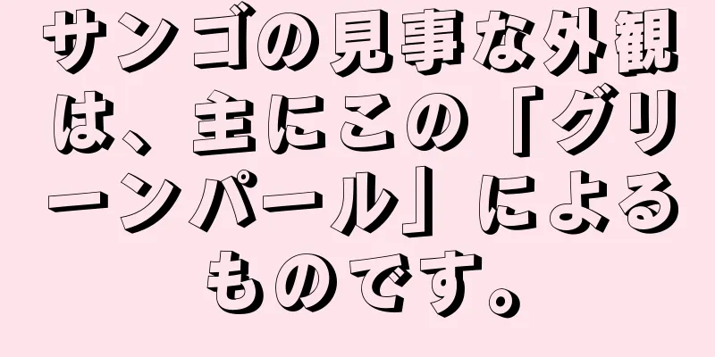 サンゴの見事な外観は、主にこの「グリーンパール」によるものです。