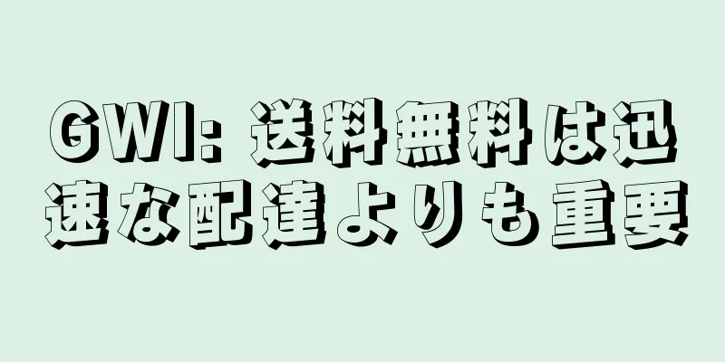 GWI: 送料無料は迅速な配達よりも重要