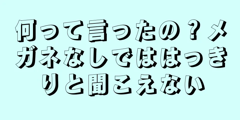 何って言ったの？メガネなしでははっきりと聞こえない