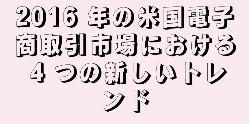 2016 年の米国電子商取引市場における 4 つの新しいトレンド